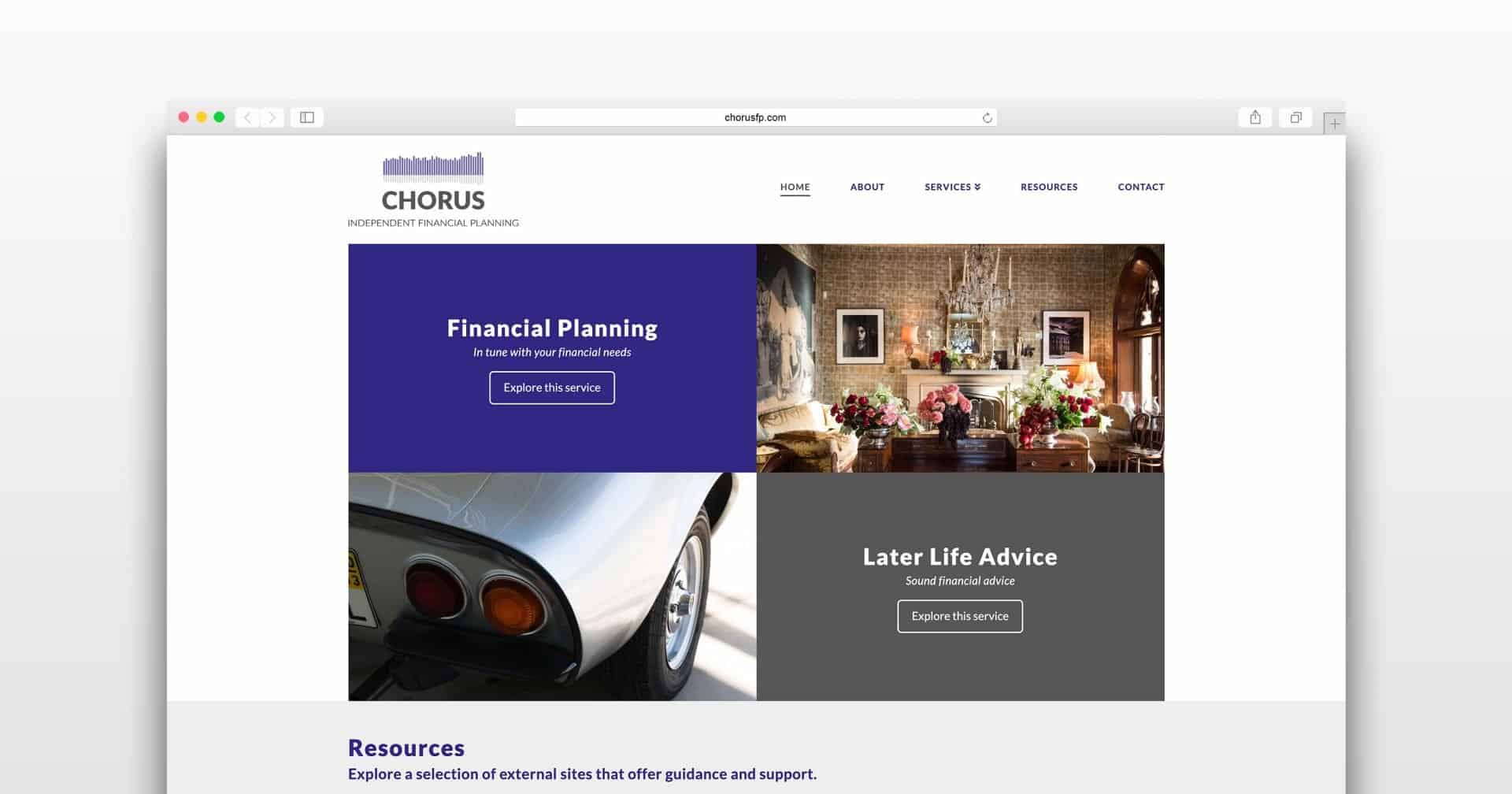 Chorus Financial Planning website image