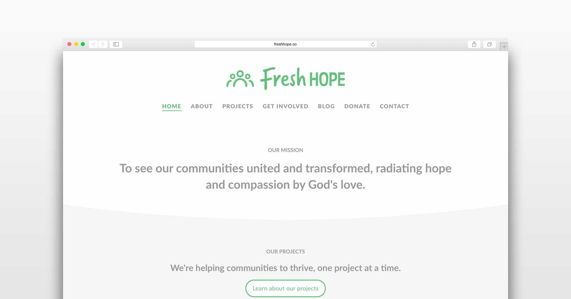 Fresh Hope website image