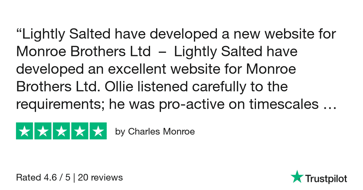 Charles Monroe's review of Lightly Salted on TrustPilot
