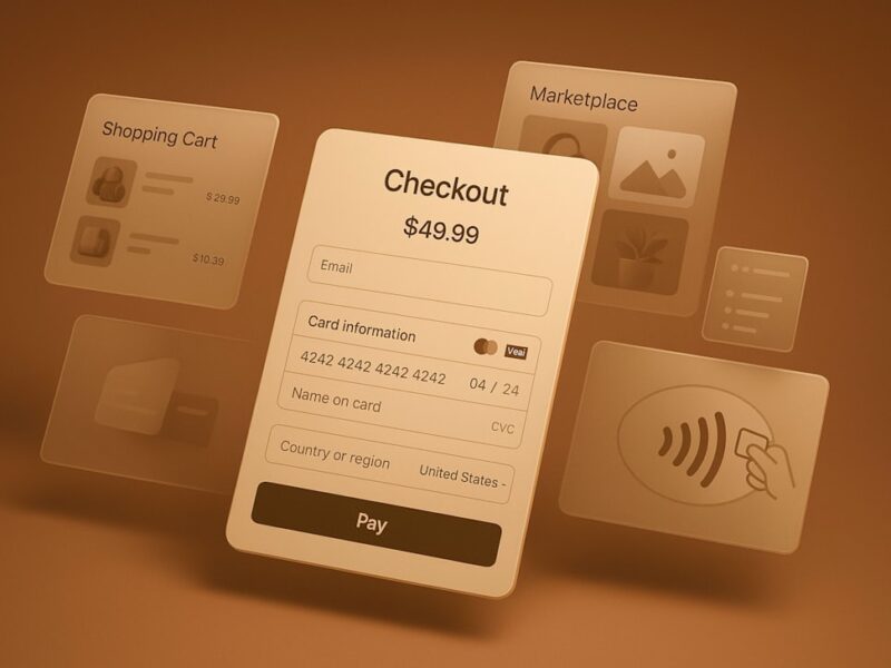 Mobile ecommerce checkout screen showing a streamlined shopping experience